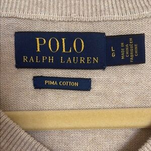 Polo by Ralph Lauren Men's Tan V-Neck Sweater